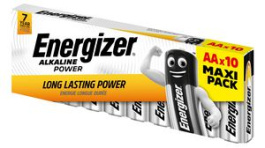 E300172906 [10 шт], Primary Battery, Alkaline, AA, 1.5V, Power, Pack of 10 pieces, Energizer