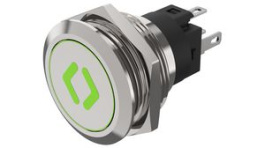 82-6151.1AA4.B006, Illuminated Pushbutton 1CO, IP65/IP67, LED, Red/Green, Momentary Function, EAO