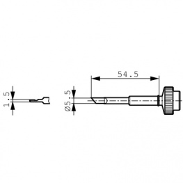 612 MD, Soldering tip PLCC-Blade, 1.5 mm 1.5 mm, Ersa
