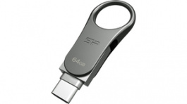SP016GBUC3C80V1S, USB Stick Mobile C80 Flash Drive 16 GB Grey, Silicon Power