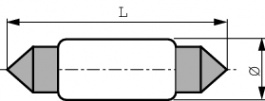 LED S1143 BLUE, СИД-сигнальная лампа Soffits 24 VDC, EIKO