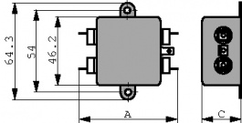 6609020-9, Фильтр: помехоподавляющий; 250ВAC; Iраб.макс:10А; Ir:0,36мА, TE Connectivity