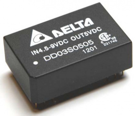 DD03S0505A, DC/DC converter 4.5...9 VDC 5 VDC 3 W, DELTA Electronics