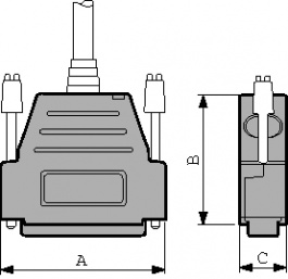 DSSK15-T/M TOP, D-Sub hood, metallized Poles 15, Eldon
