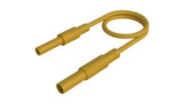 MAL S GG-B 100/2,5 YELLOW, Test Lead, Plug, 4 mm - Socket, 4 mm, Yellow, Nickel-Plated Brass, 1m, Hirschmann