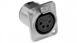AC4FDZ-AU, XLR, Receptacle 4 AC Soldering Connection Nickel - Plated, Amphenol