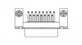 173109-0182, D-Sub Connector, Socket, DA-15, PCB THT 90°, FCT