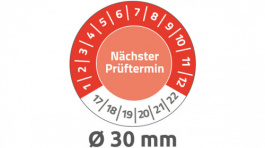 6930, Inspection Plate, 10 sheets/80 labels diam. 30 mm, Red, Zweckform