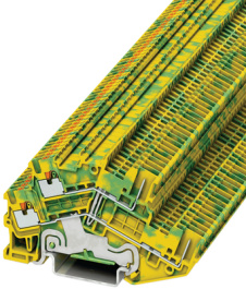PTTBS 1,5/S/2P-PE, Terminal block yellow-green 0.14...1.5 mm2, Phoenix Contact