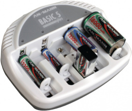 BASIC 5 PLUS, Charger NiMH/NiCd 4x D / 4x C / 4x AA / 4x AAA / 2x 9V, Ansmann