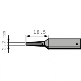 832CDLF, Soldering Tip Chisel shaped 2.2 mm, 2.2 mm, Ersa