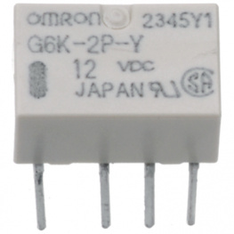 G6K-2P-Y 5VDC, Реле: электромагнитное; DPDT; Uобмотки:5ВDC; 0,3A/125ВAC; 100мВт, Omron