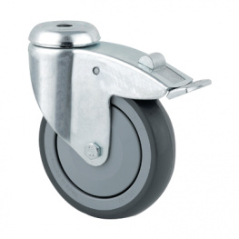 2477PJH100P30, Steering castor with brake 100 mm, Tente