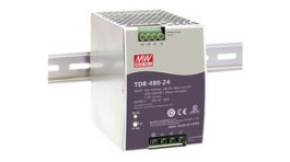 TDR-480-24, Industrial DIN Rail Power Supply Adjustable 24V 20A 480W, MEAN WELL