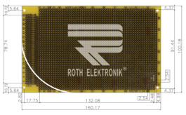 RE320-LFDS, Laboratory card FR4 epoxy heat tin-plated, Roth Elektronik