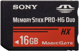 MSHX16B, Memory Stick PRO-HG Duo HX 16 GB, 50 MB/s, 15 MB/s, Sony