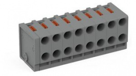 252-308, 252 Horizontal Female PCB Terminal, THT, 2 Rows, 8 Contacts, 3.5mm Pitch, Wago