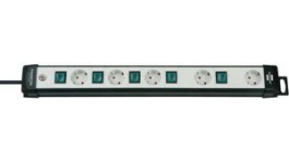 1951550600, Outlet Strip 5 Schuko Type F Light Grey CEE 7/4, Brennenstuhl