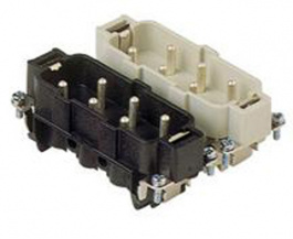 CPM 06 N, CP , 6 poles + earth, male insert, with male contacts, silver plated, ILME