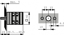 PR 12-1103 A4 E Q48PN, Cam Switch, 3 kW, ON/OFF Switch, Baco