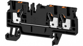 1521920000, A3C 2.5 BK terminal block, clamp, 3 poles, 24a, 2.5mm2, black, Weidmuller