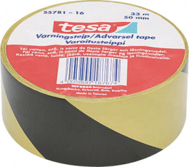 60760PV1, Warning Adhesive Tape, 50mmx33m Yellow / Black 50 mmx33 m, Tesa