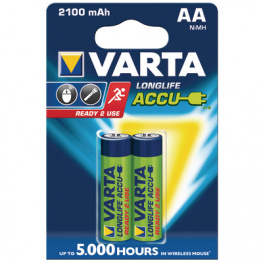 56706101402 [2 шт], NiMH rechargeable battery AA 1.2 V 2.1 Ah, Varta
