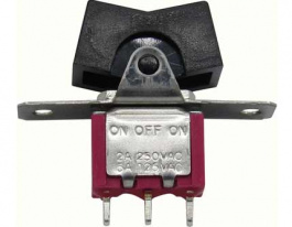 RND 210-00500, Miniature Rocker Switch, SPDT, On-Off-On, RND Components