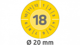 6941, Inspection Plate, 8 sheets/120 labels diam. 20 mm, Yellow, Zweckform