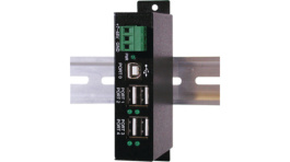 EX-1163HMS-WT, Industrial Hub USB 2.0 4x Black, Exsys