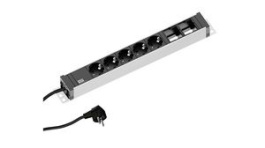 922.0181, Outlet Strip with 2x Empty Modules UNIVERSAL 5x DE Type F (CEE 7/3) Socket - DE Type F (CEE 7/7) Plug Black / Silver 3m, Bachmann