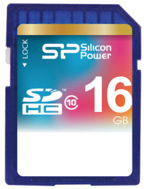 SP016GBSDH010V10, SDHC Class 10 SD card 16 GB, Silicon Power