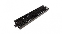26.99.0321, Cable Management Panel with Double-Sided Patch Channel for 19" Cabinets, Metal, Black, Value