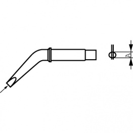 CT2FX7, Soldering Tip Chisel-shaped, curved 10.0 mm 370 °C, Weller