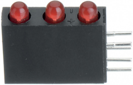 L-934SA/3ID, LED; в корпусе; Кол-во диод:3; 3мм; THT; красный; 8-20мкд; 60°, Kingbright