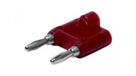 BU-00247-2, Соединительный мост; 2 вилки "банан" 4мм; 15А; красный; 41мм, MUELLER