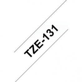 TZE-131, Этикеточная лента 12 mm черный на прозрачном, Brother