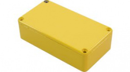 1590BYL, Die Cast Stomp Box, 60.5 x 112.4 x 31 mm, Aluminium,&nbsp;&nbsp;Yellow, Hammond