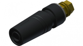SAB 2600 G M4 Au black, Laboratory socket diam. 4 mm Black CAT II 42 mm, SKS Kontakttechnik