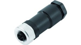 99 0686 19 03, M12 Cable Mount Socket, Straight, S-Coded, 2+PE, Power, Binder