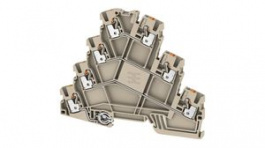 2434340000, Terminal Block, Push-In, 7 Poles, 22A, 2.5mm2, Dark Beige, Weidmuller