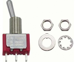 RND 210-00438, Miniature Toggle Switch, On-None-(On), Soldering Lugs, RND Components