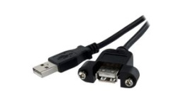 USBPNLAFAM2, Panel Mount USB Cable USB-A Plug - USB-A Socket 600mm USB 2.0 Black, StarTech.com