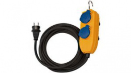 1151740010, Outlet Strip 2 Schuko Type F Yellow CEE 7/4, Brennenstuhl