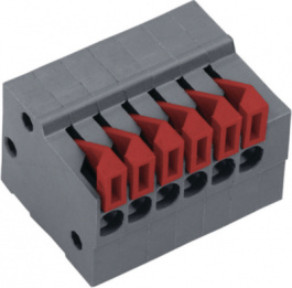 AKZ4791/6KD-2.54-H-BASALT GREY, PCB terminal block 6P2.54 mm, PTR Messtechnik