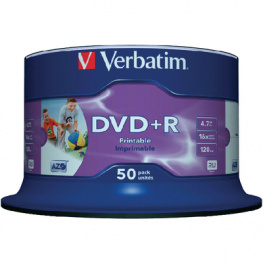 43512, DVD+R 4.7 GB Spindle of 50, Verbatim