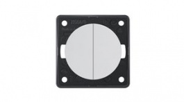 936752508, Wall Push-Button Switch Matte INTEGRO 2x OFF-(ON) Flush Mount 10A 250V Chrome, Berker