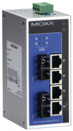 EDS-P206A-4POE-SS-SC, Switch 4x 10/100 PoE 2x 100FX SC/SM -, Moxa