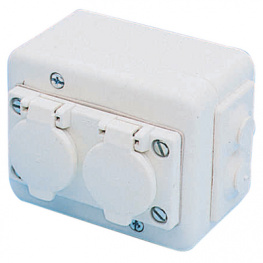 30 346 90 00, Surface-mounted appliance socket, double, 24 VAC, Female, SCHNEIDER ELECTRIC