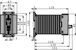 3RF2350-1AA45, Реле: полупроводниковое; Uупр: 4?30ВDC; 50А; 48?600ВAC; DIN, Siemens